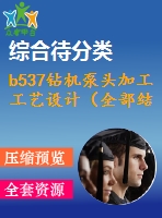 b537鉆機泵頭加工工藝設(shè)計（全部結(jié)清）