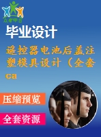 遙控器電池后蓋注塑模具設(shè)計（全套cad圖紙+設(shè)計說明書）