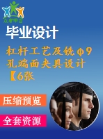 杠桿工藝及銑φ9孔端面夾具設(shè)計(jì)【6張cad圖紙、工藝卡片和說明書】