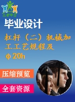 杠桿（二）機械加工工藝規(guī)程及φ20h7孔的夾具設計【4張cad圖紙】【課設】