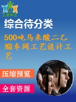 500噸馬來酸二乙酯車間工藝設計工藝流程設計