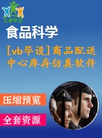 [vb畢設(shè)]商品配送中心庫存仿真軟件設(shè)計(jì)