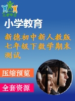 新德初中新人教版七年級(jí)下數(shù)學(xué)期末測試卷(4)