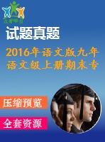 2016年語文版九年語文級(jí)上冊(cè)期末專項(xiàng)復(fù)習(xí)題及答案解析