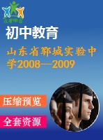 山東省鄆城實(shí)驗(yàn)中學(xué)2008—2009學(xué)年高三期末數(shù)學(xué)試題