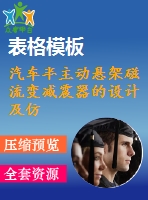 汽車半主動(dòng)懸架磁流變減震器的設(shè)計(jì)及仿真設(shè)計(jì)