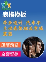 畢業(yè)設(shè)計(jì)_汽車(chē)半主動(dòng)懸架磁流變減震器的設(shè)計(jì)及仿真設(shè)計(jì)